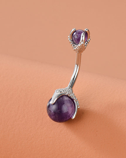 Belly Button Clear Zircon Bezel Piercing Internally Threaded Navel Ring Body Jewelry Belly Ring Gifts