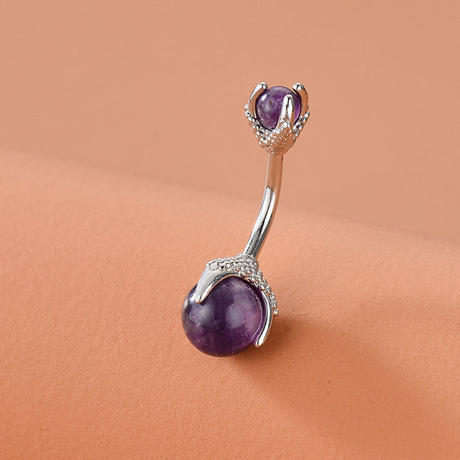 Belly Button Clear Zircon Bezel Piercing Internally Threaded Navel Ring Body Jewelry Belly Ring Gifts