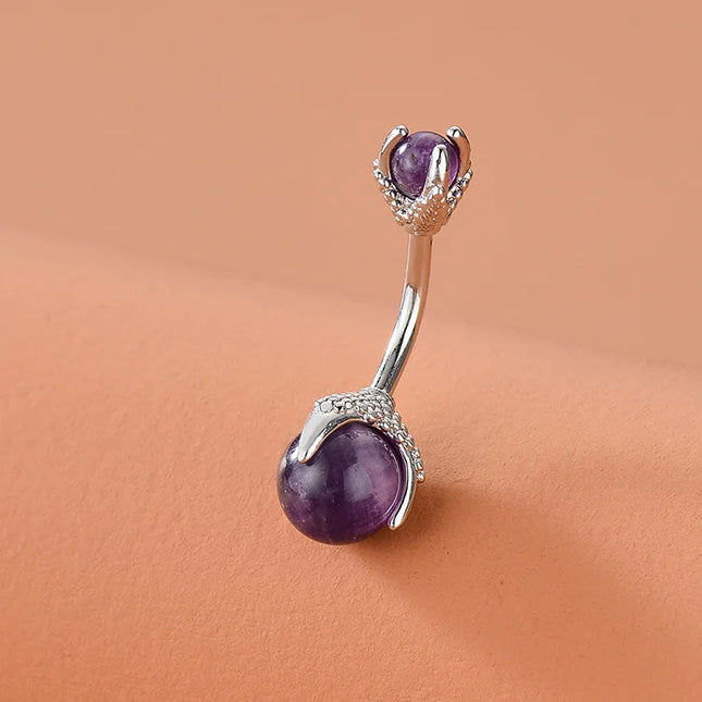 Belly Button Clear Zircon Bezel Piercing Internally Threaded Navel Ring Body Jewelry Belly Ring Gifts