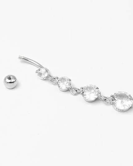 925 sterling silver Dangle Belly Button Rings for Women Fashion CZ Belly Ring Dangling navel piercing jewelry