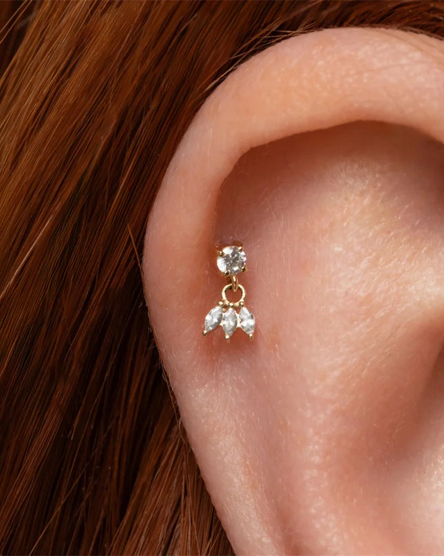AIDE Heart Round Ball Flat Helix Piercing Earring 925 Sterling Silver Ear Studs Geometric Zircon Exquisite Trinket Studs Aretes