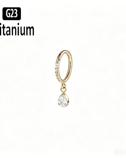 ASTM F136 Titanium Nose Rings Hoop Septum with CZ Flower Clicker Piercing Ear Cartilage Tragus Helix Rook Daith Earrings Jewelry