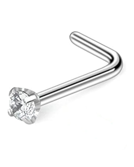 Nose Rings Chain Piercing Across Double with Chain Studs with Chain 20G Piercing Stud Nostril Jewelry for Women Men
