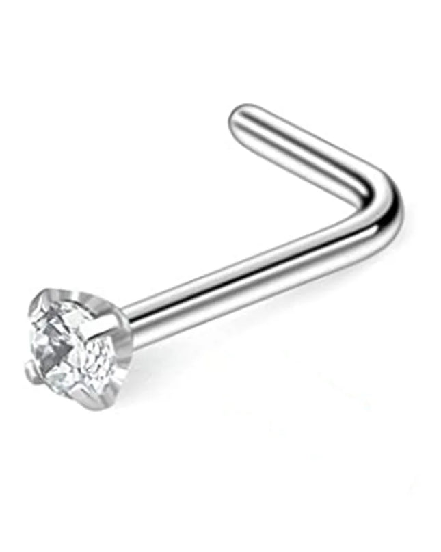 Nose Rings Chain Piercing Across Double with Chain Studs with Chain 20G Piercing Stud Nostril Jewelry for Women Men