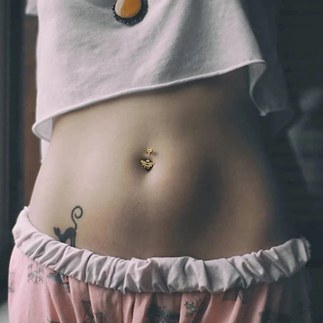 1PCS Bat Belly Button Piercing Jewelry 14G Claw Belly Ring Body Piercing Bee Navel Piercing Heart Belly Bars Piercings Ombligo
