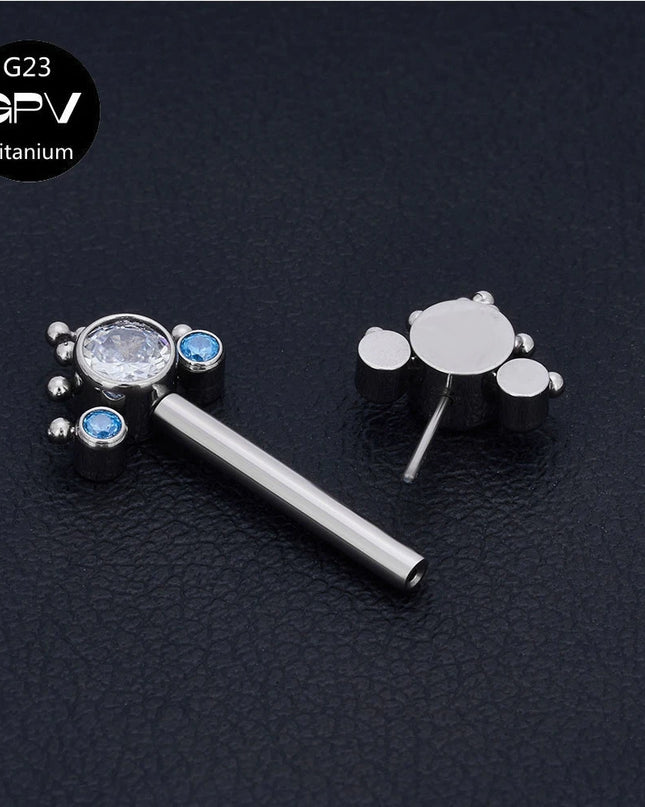 Titanium Nipple Stud G23 One End Fixed And The Other End Inserted With A Pin 14G Punk Female Sexy Piercing Jewelry Nipple Stud