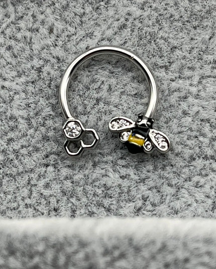 Horseshoe Ring Nose Ring Hinged Segment Septum Piercing Clicker Hoop Ear Cartilage Earrings Helix Silver Color Body Jewelry