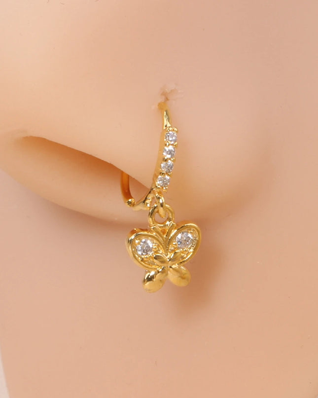 Nose Rings Hoop for Women Men Body Piercing Jewelry Cartilage Earring Nose Dangling CZ Cross Crown Starfish Dangle Nose Ring