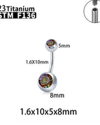 12-Chromatic Zircon / Navel & Bell Button Rings / body