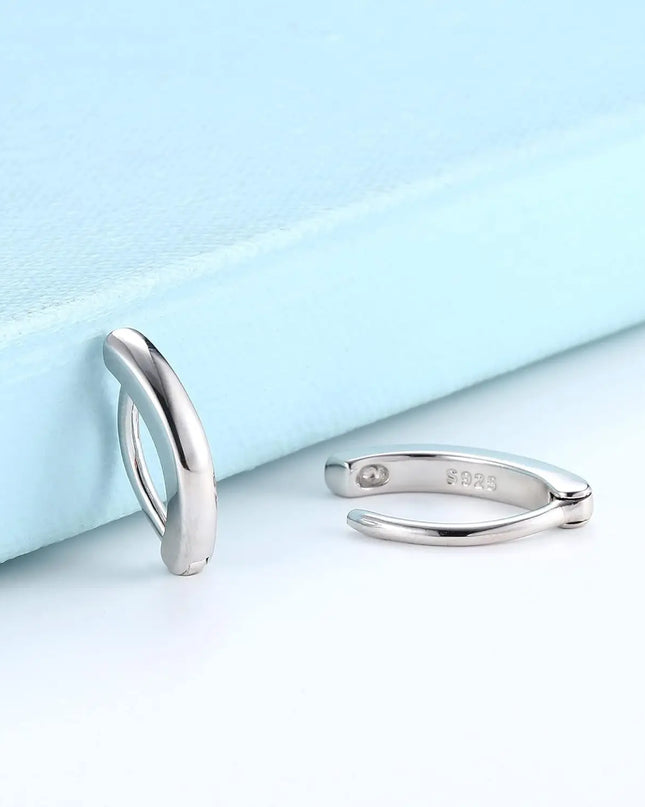 18K Gold Plated Belly Button Rings for Women 925 Sterling Silver Belly Button Ring Curved CZ Clip-on Belly Ring Piercing Jewelry
