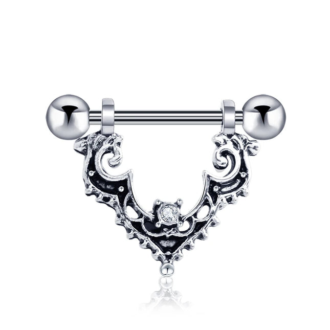 1 Pair Heart Barbell Nipple Ring Piercing Helix Piercing Sexy Nipple Jewelry High Quality Zircon Nipple Rings For Women Oreja
