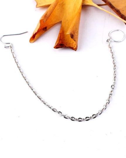 New 1Pcs  Ear Hook Nose Ring Body Jewelry Tassel Chain Link Nose Piercing Body Puncture Nostril Piercing for Women Jewelry