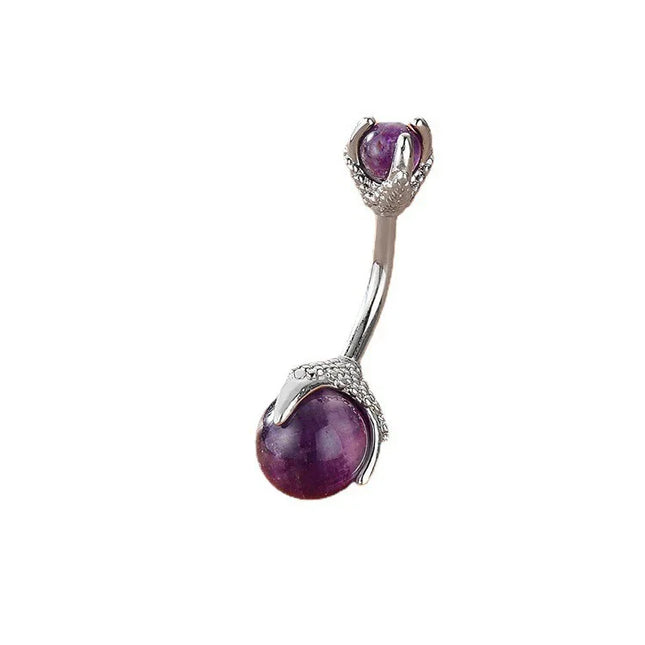 Belly Button Clear Zircon Bezel Piercing Internally Threaded Navel Ring Body Jewelry Belly Ring Gifts