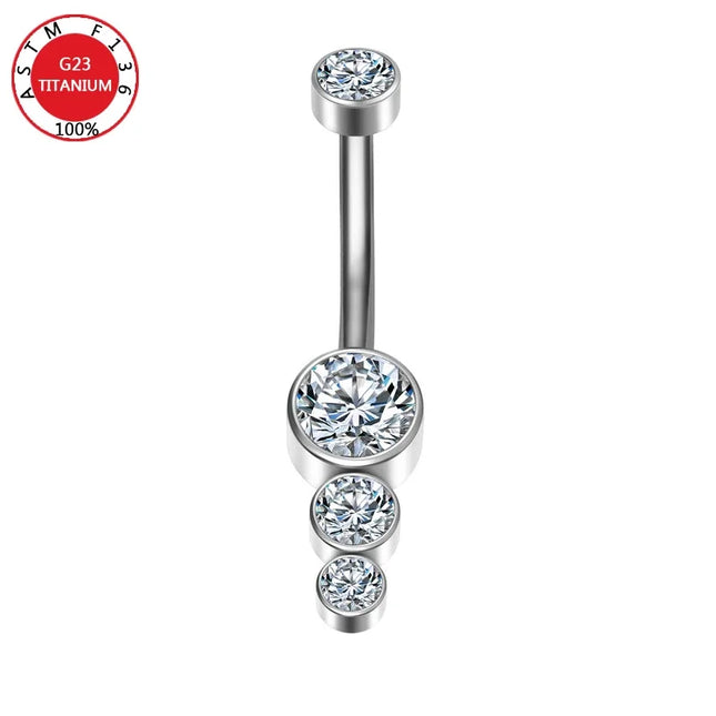 Belly Button Piercing Cartilage Diaphragm Navel Titanium Surgical Steel Woman Zircon Crystal Body Jewelry Women Accessories