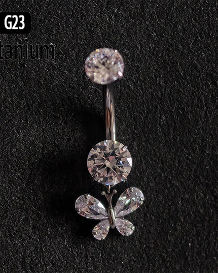 Belly Piercing Button Rings G23 Titanium ASTM F136 14g Internally Threaded Navel Ring Earrings Sexy Button Piercing Body Jewelry