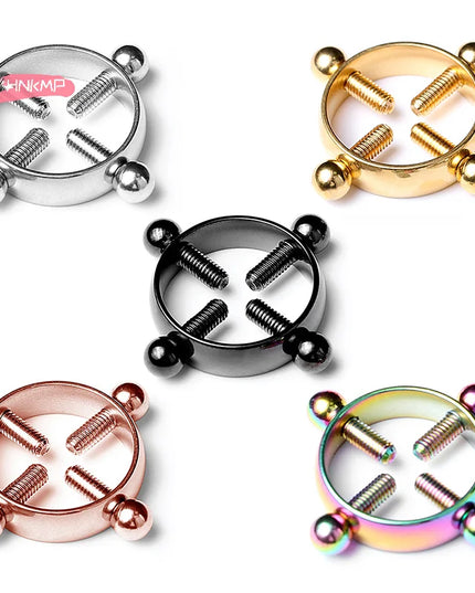 1Pcs Adjustable Stainless Steel Nipple Ring Clip-On Fake Nipple Piercing Jewelry for Women Various Colors Available