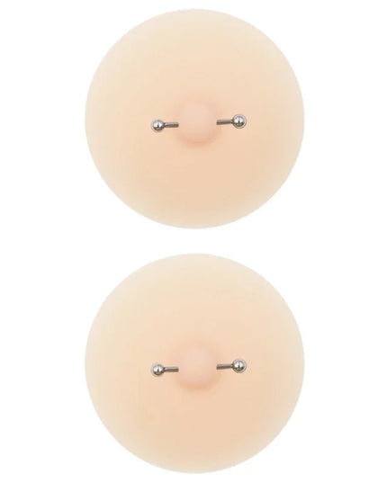 Women Nipple Cover with Faux Piercing Lingerie Breast Pasties Adhesive Chest Pad