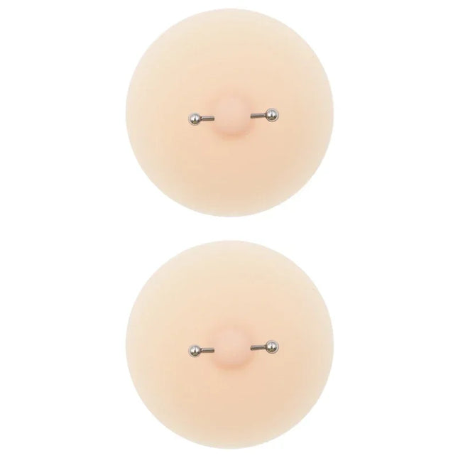 Women Nipple Cover with Faux Piercing Lingerie Breast Pasties Adhesive Chest Pad