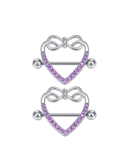 1Pair Heart Shaped Nipple Rings Piercing Jewelry for Women Sexy Clips Stianless Steel Nipple Ring Clamps Pierced Body Jewelry