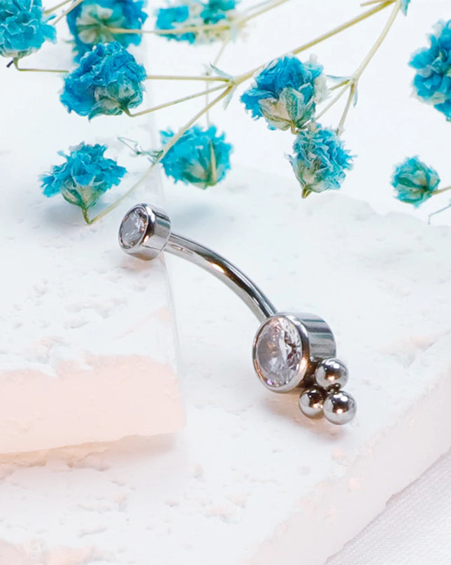 F136 Titanium Belly Button Ring Zircon for Women Industrial Spiral Piercing diaphragm Clicker Helix 14G Charming Body Jewelry