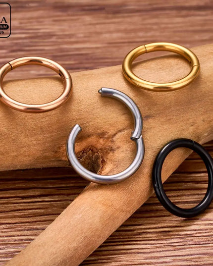 Nose Rings G23 Titanium Lip Ring For Women And Men Piercing Jewelry Hoop Earrings Mixed Color Body Clips Hinged