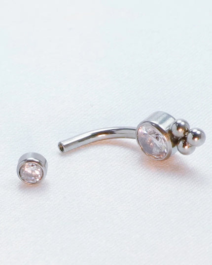 F136 Titanium Belly Button Ring Zircon for Women Industrial Spiral Piercing diaphragm Clicker Helix 14G Charming Body Jewelry