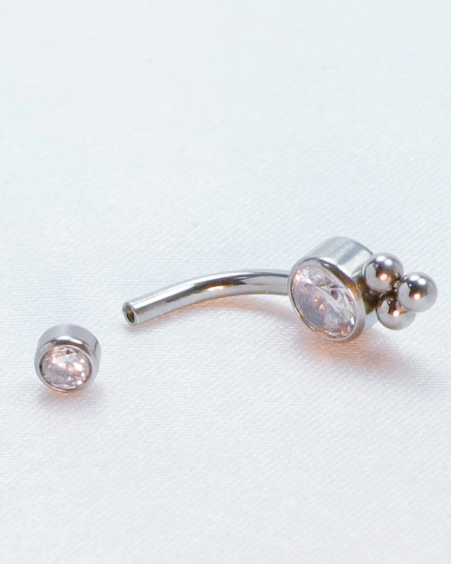 F136 Titanium Belly Button Ring Zircon for Women Industrial Spiral Piercing diaphragm Clicker Helix 14G Charming Body Jewelry