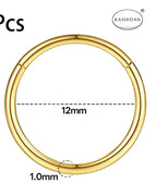 3Pcs Gold 12mm / Nose Rings & Studs / Ears