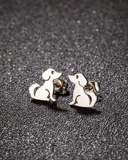 Pet Dog Ear Piercing For Women Cute Love Dachshunds Stainless Steel Corgi Dog Animal Stud Earring Free Shipping Brincos