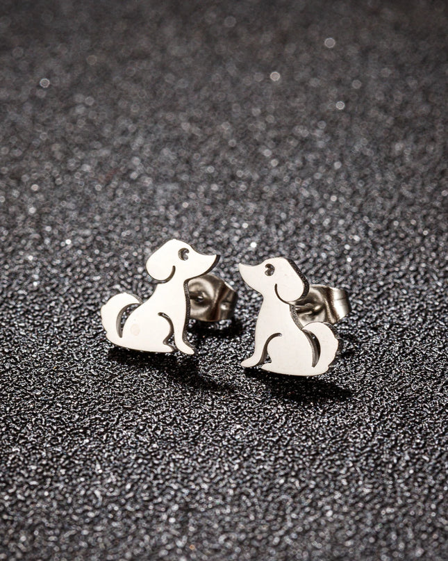 Pet Dog Ear Piercing For Women Cute Love Dachshunds Stainless Steel Corgi Dog Animal Stud Earring Free Shipping Brincos