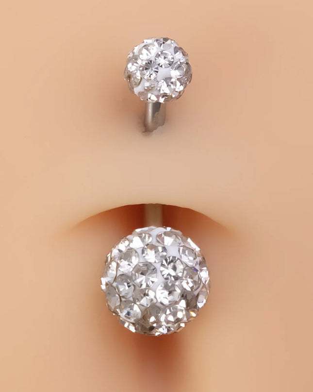1pc Ferido Belly Button Rings Bling CZ Ball Belly Ring Navel Piercing Crystal Piercings 14G Fashion Body Jewelry for Women Girl