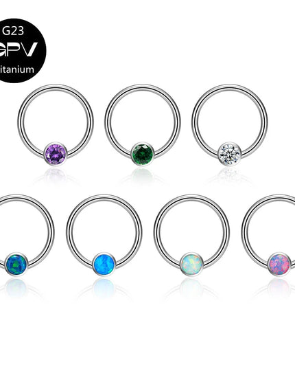 G23 Titanium Nose Ring Middle Clip Ball Popular Men's And Women's Punk Puncture Jewelry Nasal Septum Ring