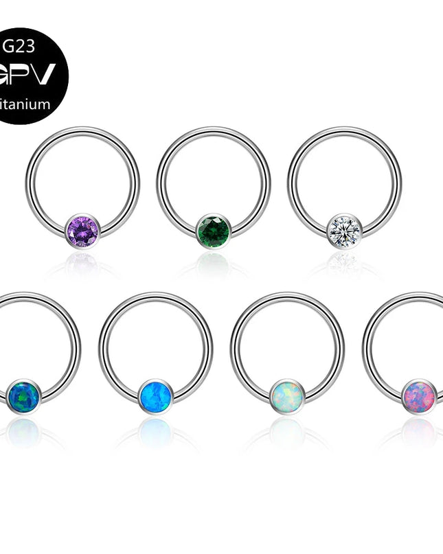 G23 Titanium Nose Ring Middle Clip Ball Popular Men's And Women's Punk Puncture Jewelry Nasal Septum Ring