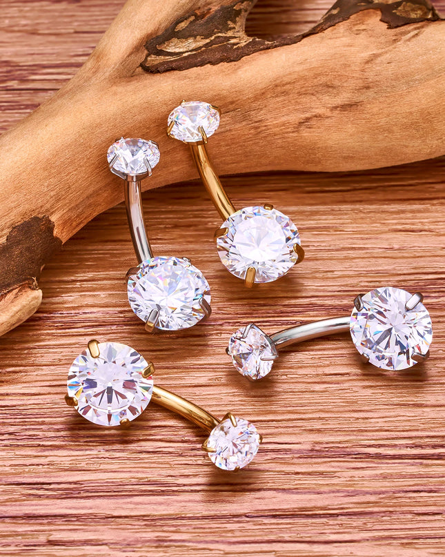 F136 G23 Titanium Belly Button Rings Hypoallergenic Internal Thread Butterfly Cloud Heart with Crystals Body Piercing Jewelry