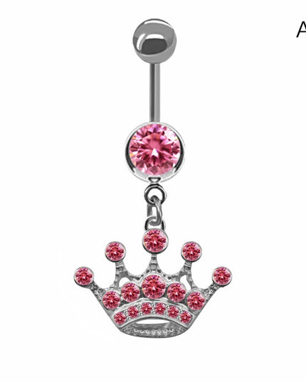Belly Button Ring For Women Trendy Pink Butterfly Cute Cat Design Sexy Fashion Navel Rings Stainless Steel Piercing Jewelry