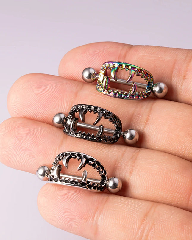 2PCS Surgical Steel Nipple Rings Piercing Jewelry Heart Women Sexy Hiphop Nail Clips Nipple Clamps Pierced Body Jewelry Gift