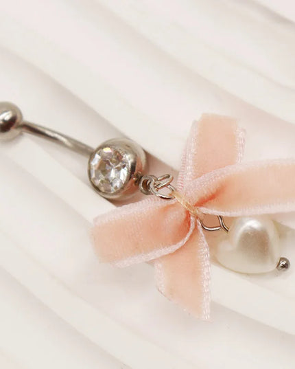 Beautiful Bow Belly Button Ring for Women Heart-shaped Belly Piercing Jewerly Surgical Steel Body Piercing Jewelry