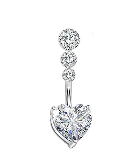 Dainsty Dangled Belly Button Rings Surgical Steel 14G Bar Navel Piercing Ring Crystal CZ Bee Flower Heart Belly Ring Ear Jewelry