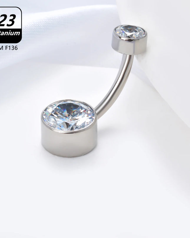 Belly Piercing Button Rings G23 Titanium Astm F136 14g Body Jewelry Internally Threaded Navel Ring Zirconia Earrings Zircon