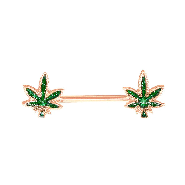 Jewelry Sexy Crystal Leaf Nipple Bar Rings Nipple Ring Barbell Body Piercing Fashion Accessory
