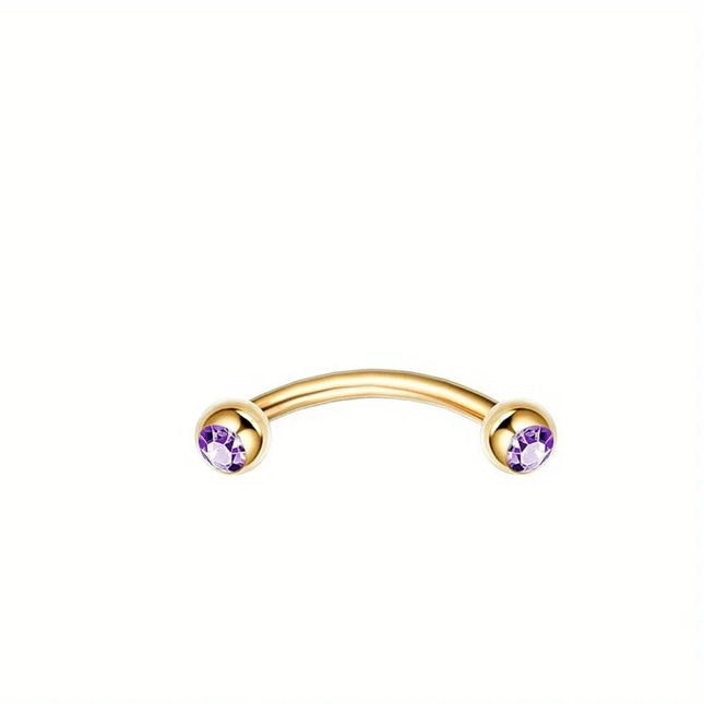 Drperfect Piercing Jewelry 16G Surgical Steel  Curved Barbell Eyebrow Rings Lip Belly Button Piercing Heart Moon Earrings