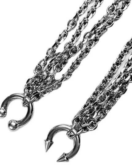 Nose Ring Pendant Necklace Men's And Women's Personality Exaggerated Stainless Steel Fashionable Trendy Punk Jewelry Accessories