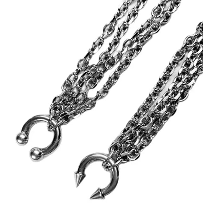 Nose Ring Pendant Necklace Men's And Women's Personality Exaggerated Stainless Steel Fashionable Trendy Punk Jewelry Accessories