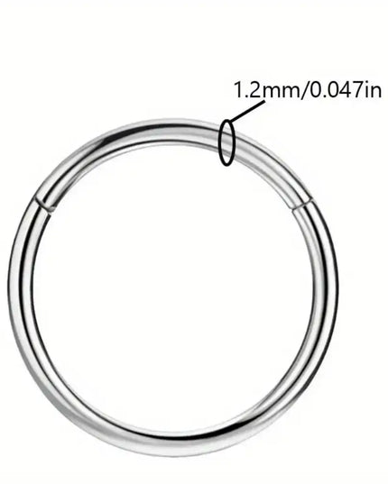 316 Surgical Steel Hinged Nose Rings Hoop Diameter 6mm 8mm 10mm Golden Silvery Black Rainbow Rose Golden Nose Rings Easter gift