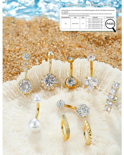 Bobisty Belly Button Bar for Women 316L Surgical Stainless Steel Button Piercing Belly Button Rings Navel Belly Piercing Jewelry