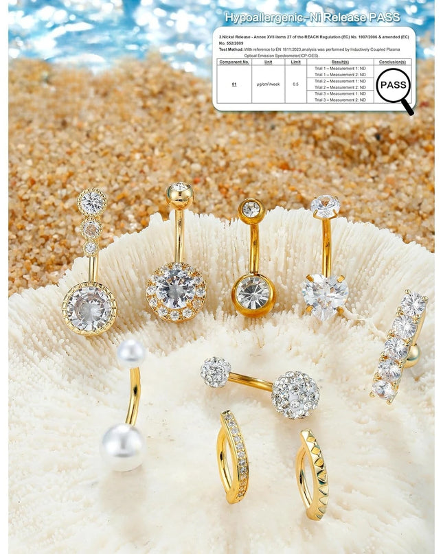 Bobisty Belly Button Bar for Women 316L Surgical Stainless Steel Button Piercing Belly Button Rings Navel Belly Piercing Jewelry