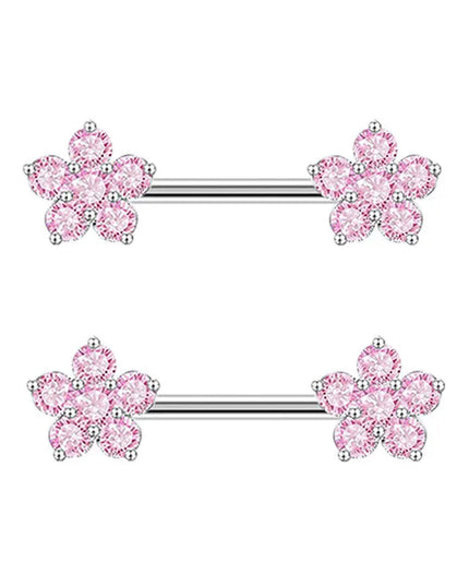 Nipple Piercing Jewelry 14G Stainless Steel Nipple Rings for Women Heart Butterfly Flower Bow Nipple Barbells