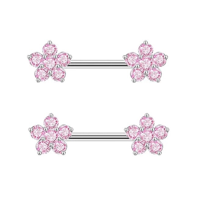 Nipple Piercing Jewelry 14G Stainless Steel Nipple Rings for Women Heart Butterfly Flower Bow Nipple Barbells