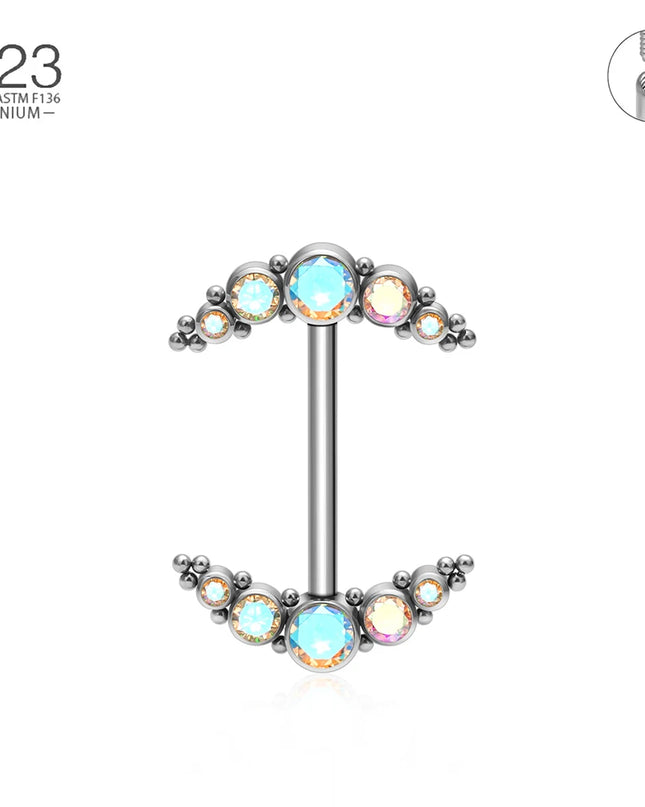 14G Nipple Rings G23 Titanium Barbell Zircon Nipple Shield Piercing for Women Girls Sexy Nipple Piercing Jewelry