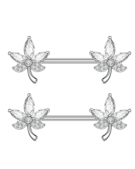 2pcs Heart Bear Dangled Nipple Piercings Screwed 14G Flower Butterfly Shield Bar Barbell Nipple Ring Piercing Nombril Jewelry